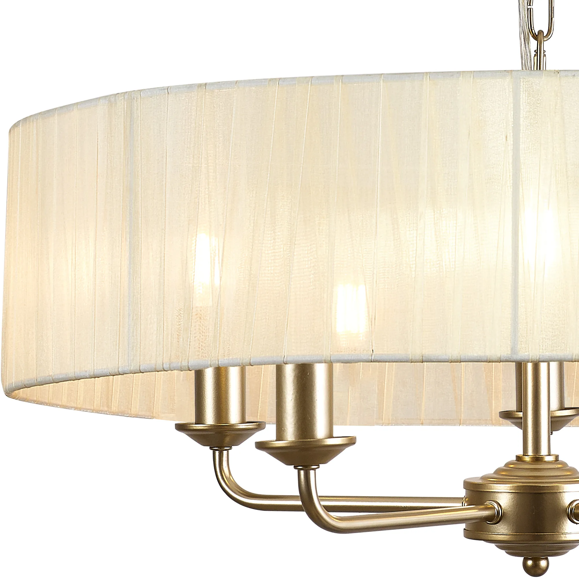 Banyan 60cm 3 Light Pendant Champagne Gold, Cream DK0960  Deco Banyan CG CR